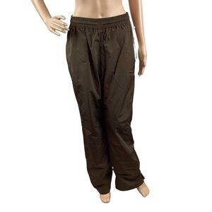 Good American Wide Leg Track Pant Mocha Brown Size M